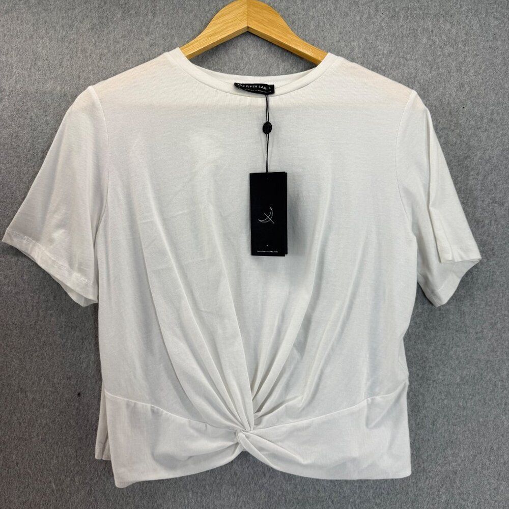 The Fifth Label Women's Medium‎ White Knot Twist Front T-Shirt Tee Cotton NWT